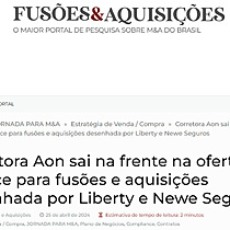 Corretora Aon sai na frente na oferta de aplice para fuses e aquisies desenhada por Liberty e Newe Seguros